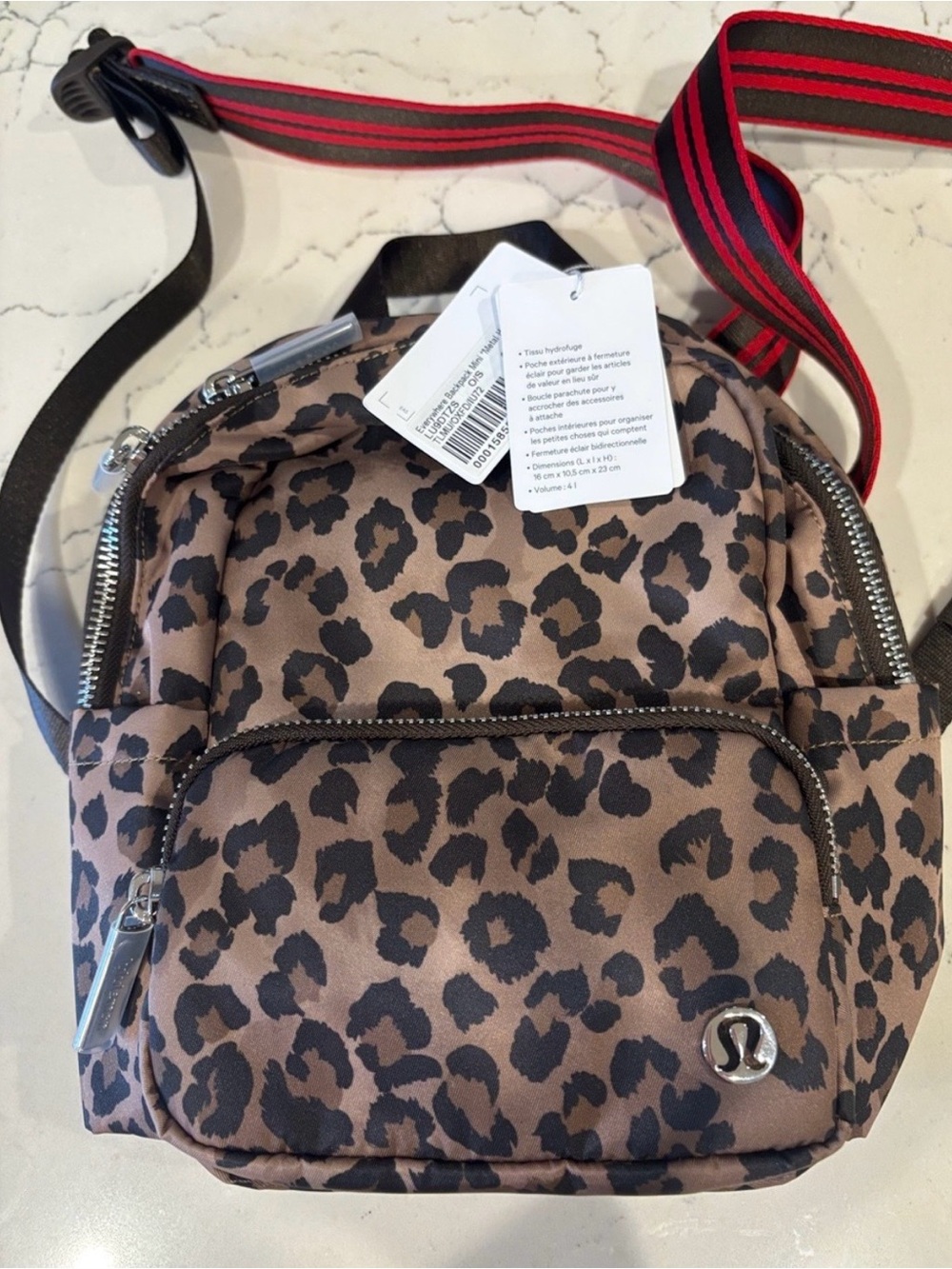 lululemon Everywhere Backpack Mini 4L Leopard Red Straps!! Lim Edition 🔥 NWT